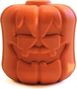 Jack -O- Lantern Durable Chew Toy and Treat Dispenser for Aggressive Chewers, Large, Orange